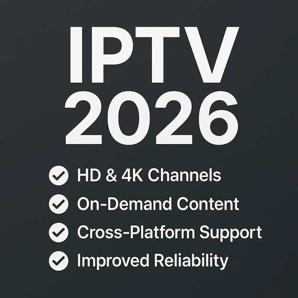 Téléviseur moderne affichant une interface IPTV immersive, représentant le code iptv 2025.